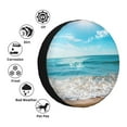 thumbnail image 4 of KLL Sunny Ocean Waves Pattern 14-17 inch Spare Tire Cover Universal Wheel Protector for Truck SUV Trailer Camping Rv Tire Covers-16 inch, 4 of 6