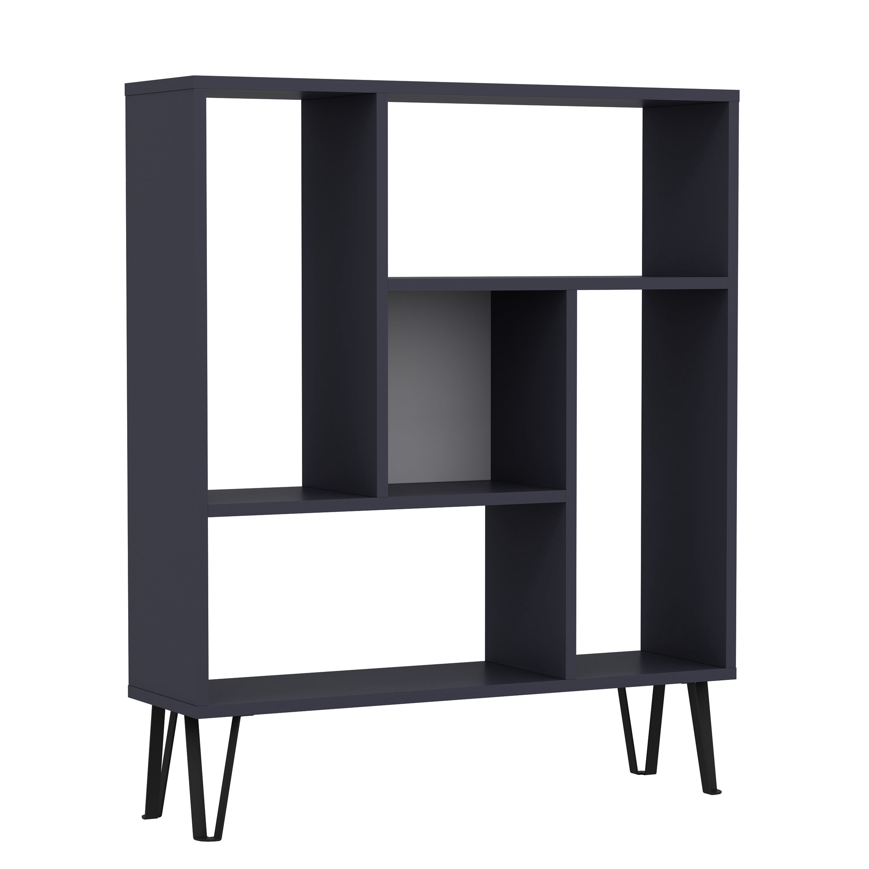 Ada Home Decor Arven 3 Tier Open Shelf Cube Bookcase, Anthracite
