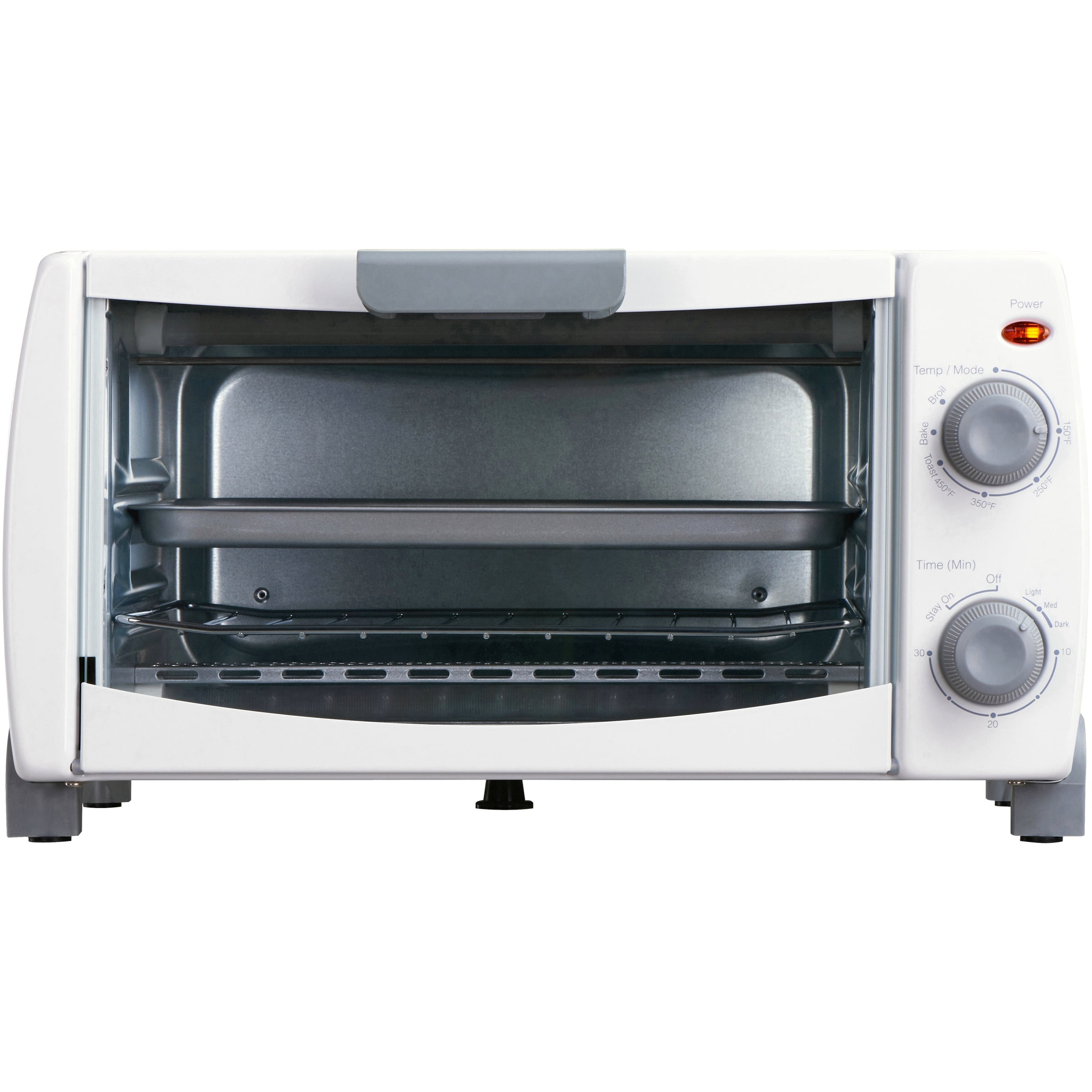 4-Slice Toaster Oven Bake Broiler Easy Clean With Dishwasher-Safe Rack And Pan 