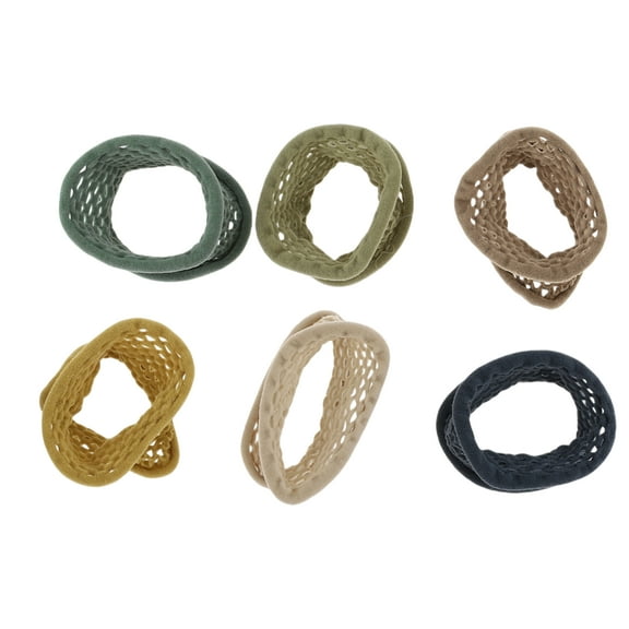 Unique Bargains 6pcs Mesh Style Hair Rope Hair Scrunchies for Women for Girls Assorted Color