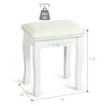 thumbnail image 2 of Costway White Retro Wave Design Makeup Dressing Stool Pad Cushioned Chair Piano Seat, 2 of 10
