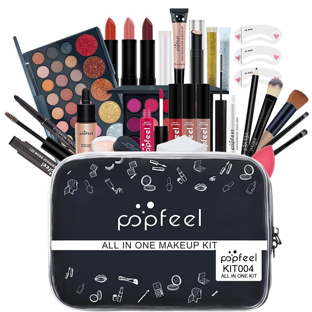 All-in-one Makeup Kit, Pcs Travel Makeup Gift Kit Complete Makeup Bag Lip Gloss Lipstick Concealer Blush Eyeshadow Palette, Makeup Kits for Women, Christmas Gift Set - Walmart.com