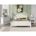 thumbnail image 1 of 4 Pieces Traditional Concise Style White Bedroom Sets, Nightstand+ Dresser+ Mirror+King Bed, 1 of 9