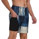 thumbnail image 2 of Balery Indigo Patchwork Quilt Bañador para hombre, shorts de playa de secado rápido con entrepierna y forro de compresión-3X-Large, 2 of 6
