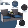 thumbnail image 3 of Outdoor Patio Conversation Sets, Rattan Loveseat Furniture Set for Garden Lawn Backyard, 3 of 8