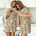 thumbnail image 7 of Bixox Music Dancing Cat Pattern Women's Nightgown, Soft & Breathable Sleepwear, Round Neck Knee-Length Pajama Dress,Loungewear for Home & Sleep, 7 of 7