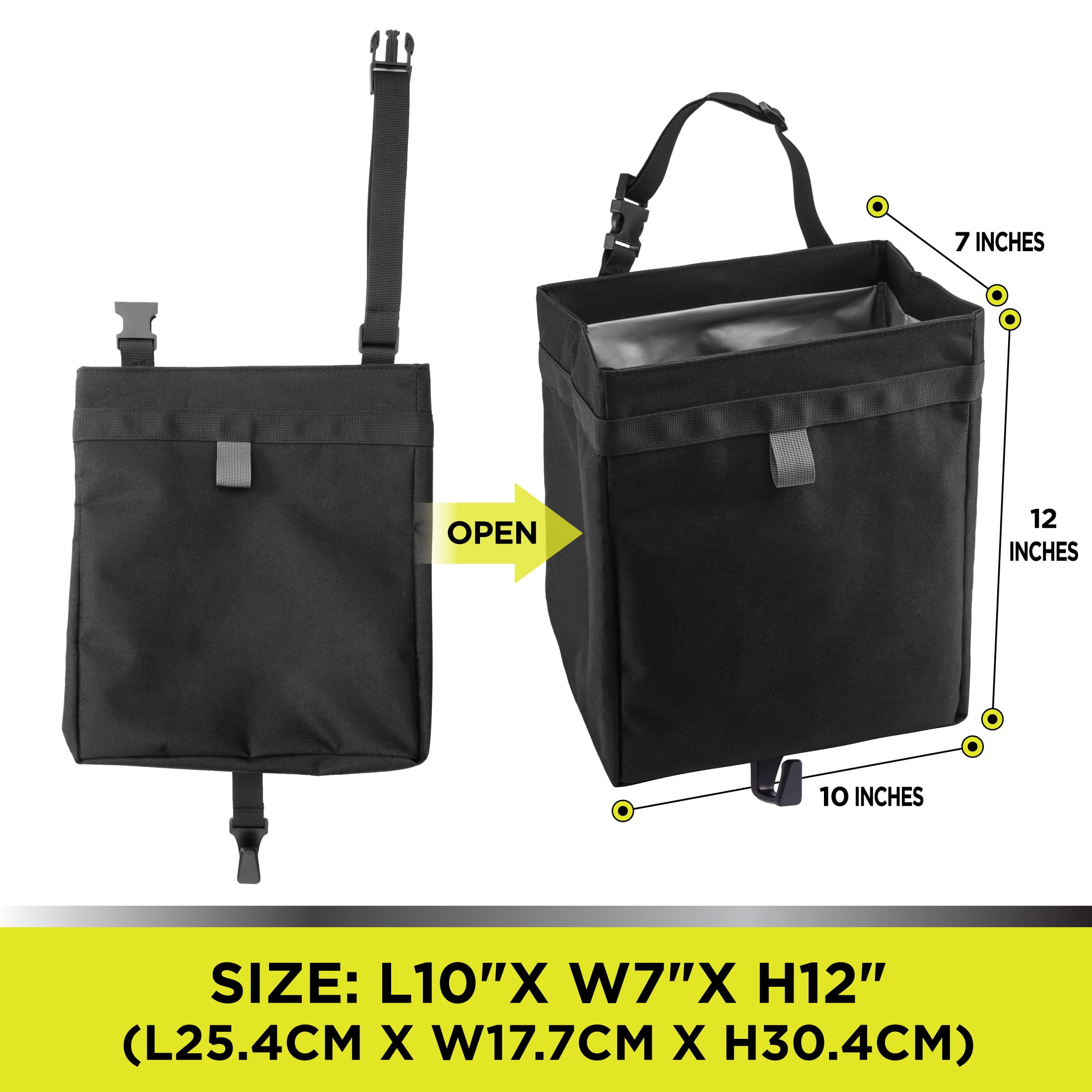 Auto Drive Vehicle Fit Black Spacious Storage Bag 1 Pack,  23.62*17.32*14.56 