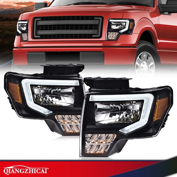 Fit For 2009-2014 Ford F150 F-150 Truck LED DRL Headlights LH RH