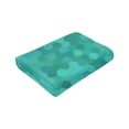 thumbnail image 5 of Green Pixel Honeycomb Pattern Throw Blanket, Super Soft Anti-Pilling Flannel Bed Blankets, 50"x40", 5 of 8