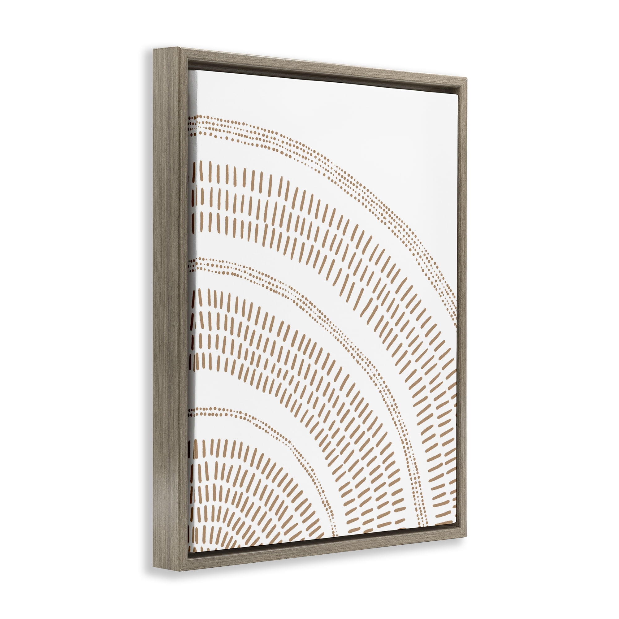 Stupell Industries Arched Boho Pattern Abstract Painting Brown Floater Framed Canvas Art Print Wall Art, 25 x 31
