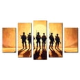 thumbnail image 1 of Cuadro decorativo Cuadros Abigail para Sala Comedor y Recamara Abstracto Soldados en Atardecer Naranja juego de 5 piezas, 1 of 5