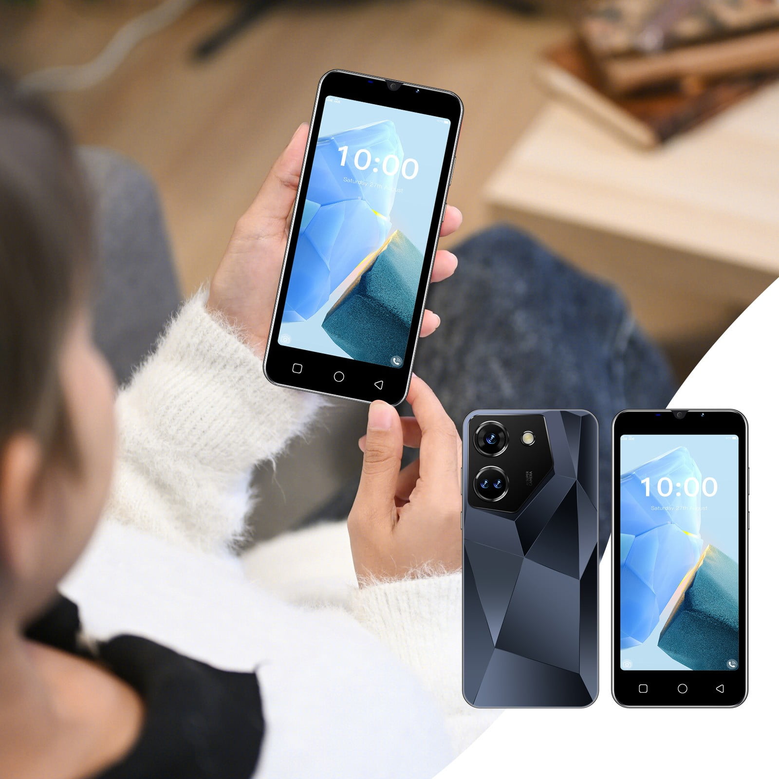 FYTPOV Android Phone, 5.5 Inch Smartphone SIM Android Gaming HD Camera WIFI Portable Mobile Phone, Cell Phones Unlocked