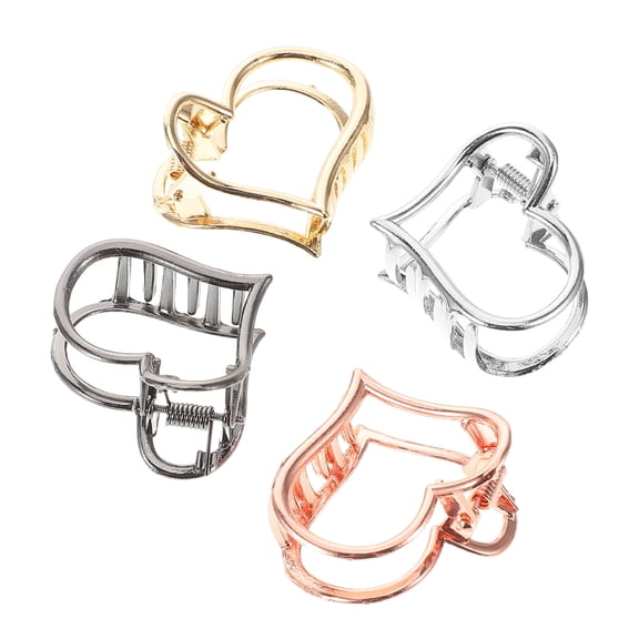 CTIRCHIU 4Pcs Heart Shaped Jaw Clips Assorted Color Hair Styling Women Headdress