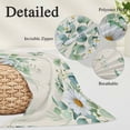 thumbnail image 2 of Spring Floral Pillow Covers, Linen Long Throw Pillow Case, Daisy Eucalyptus Leaves Watercolor Rustic Holiday Pillow Protector Decorative Cushion Cover for Living Room/Bedroom 12" x 20", 2 of 8