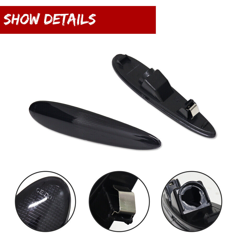 JDMTECH Smoked Side Marker Lights – Front & Rear – For Nissan Maxima 2000-2003 – 4 Pieces