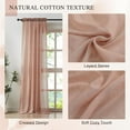 thumbnail image 4 of Elegant Blush Pink Sheer Curtains 96 Inches Long for Bedroom, Living Room Cotton Linen Textured Light Filtering Semi Sheer Drapes Natural Voile Curtains Rod Pocket, W52 x L96 in, 2 Panels, 4 of 7