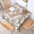 thumbnail image 2 of Orange Paisley Pattern Square Tablecloth,Waterproof Square Table Cover,Wipeable Spillproof Washable Table Cover for Home Kitchen Party Decor 60"x60"(152x152cm), 2 of 6