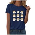 thumbnail image 1 of DXOUPM T-Shirts pour Femmes Mignon Imprimé Boulette Col Rond Manches Courtes Hauts d'Été Doux, 1 of 3