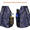 thumbnail image 3 of Mosiso Sling Backpack Outdoor Causal Daypacks Pattern Rope Crossbody Shoulder Bag For Travel Hiking, Navy Blue Base Totem Texture, 3 of 6