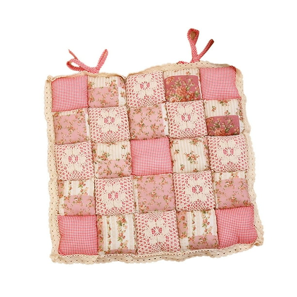 Cojín de silla con encaje cómodo, 40 cm x 40 cm, lavable, universal, cuadrado, para asiento Estilo D