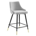 thumbnail image 3 of Modway Adorn Performance Velvet Counter Stool in Light Gray, 3 of 9