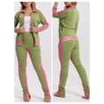 thumbnail image 6 of Women's 2 Piece Tracksuit Set Sexy Cold Shoulder Full Zip Jacket and Split Hem Jogger Pants Outfits S-2XL, 6 of 8