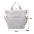 thumbnail image 2 of Large canvas shoulder bag Women's casual handbag Work bag Shopping travel bag Crossbody bag-Yellow+khaki+light grey, 2 of 5
