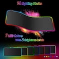 thumbnail image 2 of Alfombrilla de Ratón Gaming XXL RGB (800 x 300 x3 mm), 14 Efectos de Iluminación LED, Impermeable, Antideslizante, Resistente al Desgaste para Gamer, Computadora, PC JM, 2 of 5