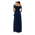 ADRIANNA PAPELL Womens Navy Zippered Slitted Cascading Ruffle Lined Dolman Sleeve Surplice Neckline Midi Party Faux Wrap Dress main image 1