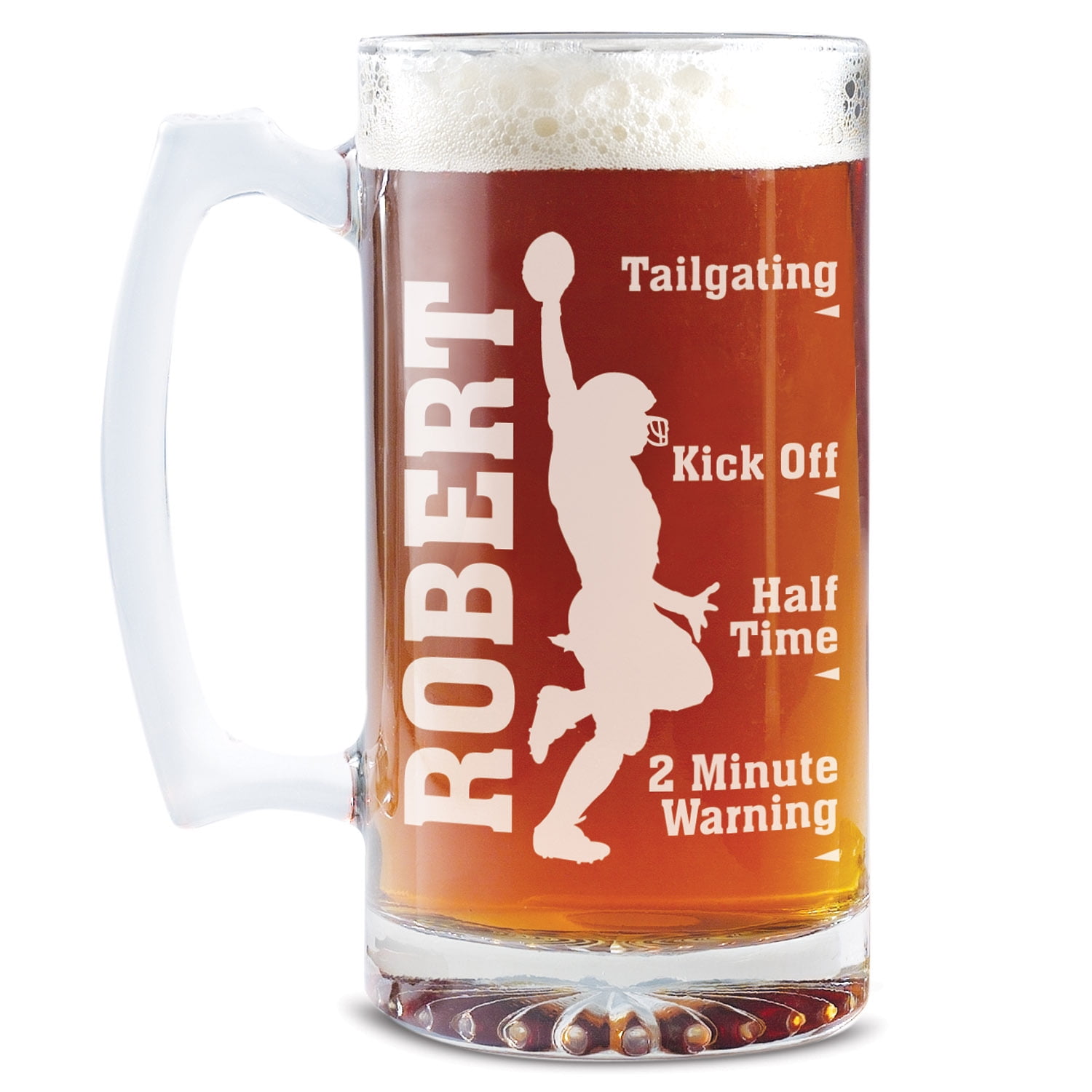 Personalized Sports Fan 25oz Beer Mug, Football - Walmart.com - Walmart.com