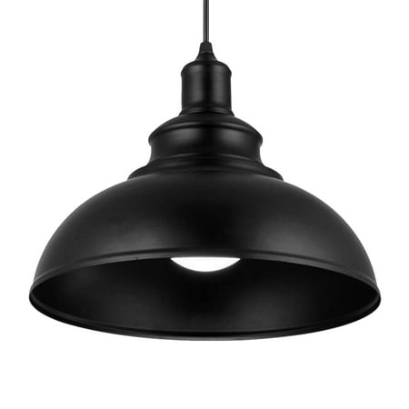 

1pc Retro Industrial Style Single Head Chandelier Ceiling Lamp for Restraurant Hotel Bar without Bulb (Black 30cm)