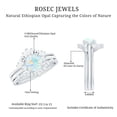 thumbnail image 6 of Rosec Jewels Vintage Style Ethiopian Opal Wedding Bridal Ring Set of 3 - AAA Quality - Opal Diamond Engagement Ring with Enhancer, 925 Sterling Silver, US 13.00, 6 of 10
