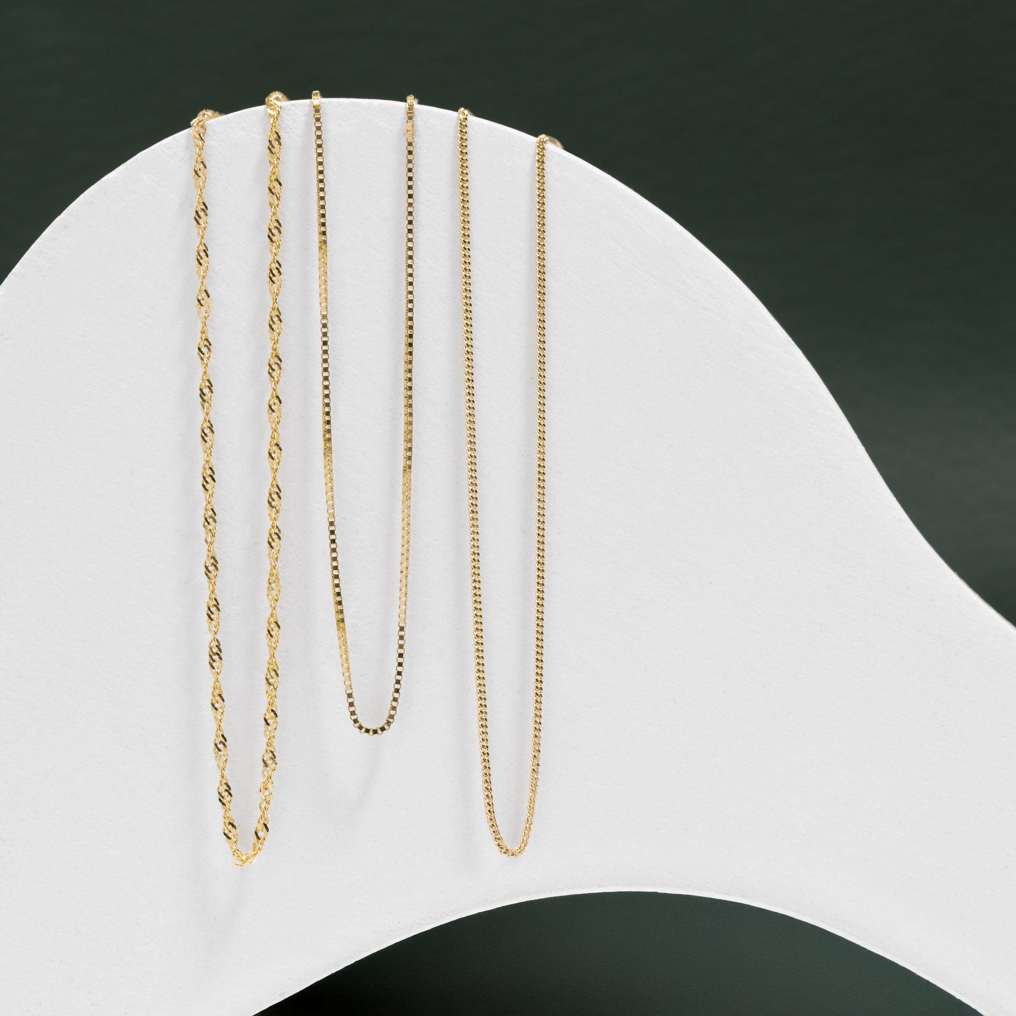 Amberta Real Italian Yellow 14K Gold Necklaces for Women Men | Super Thin Dainty & Sturdy Box Curb Singapore Solid Chain Delicate Choker 16/18/20 inch: 14K Gold Venetian Chain For Women 18 inch