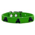 thumbnail image 2 of Skull Widget Genuine Leather Dog Collar Emerald Green 10, 2 of 2