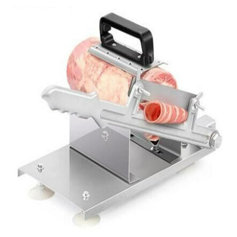 Manual Meat Slicer Stainless Steel Beef Cutter Thin Slicing for Home Cooking Hot Pot, Size: 44x17cm, Silver