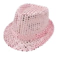 thumbnail image 2 of Evdexr 2026 Sequin Fedora Hat For Women Men Glitter Disco Retro Hats Shining Dance Western Hat Pink, 2 of 3