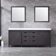 thumbnail image 2 of Lexora Home Marsyas 80" Quartz Top Double Vanity with Sinks and Mirrors in Brown, 2 of 11
