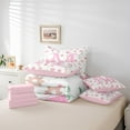 thumbnail image 6 of Manfei Pink Glitter Print 7-Piece Twin Bedding Sets,Chic Flower Daisy Bedding Comforter Set,First Letter M Sheet Sets For Girls,Super Cozy Room Decor Reversible, 6 of 8