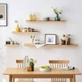 thumbnail image 4 of Gnmfd Solid Wood Wall Shelf Decorative Storage Rack For Living Room Bedroom Kitchen Partition Display Rack 11.8"x4.72"x0.78" Natural Floating Shelf Closet Organizers And Storage, 4 of 6