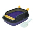 thumbnail image 4 of Inodoro abierto para mascotas, lavabo para arena para gatos, arenero para gatos, inodoro para gatitos, cuña, caja de arena para gatos de lados altos p S violeta A, 4 of 8