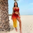 thumbnail image 3 of 3 Piece Swimsuits for Women Bikini Cover Up Skirt Tankini Swimsuits With Bottoms Swimwear Outfit, 3 of 9