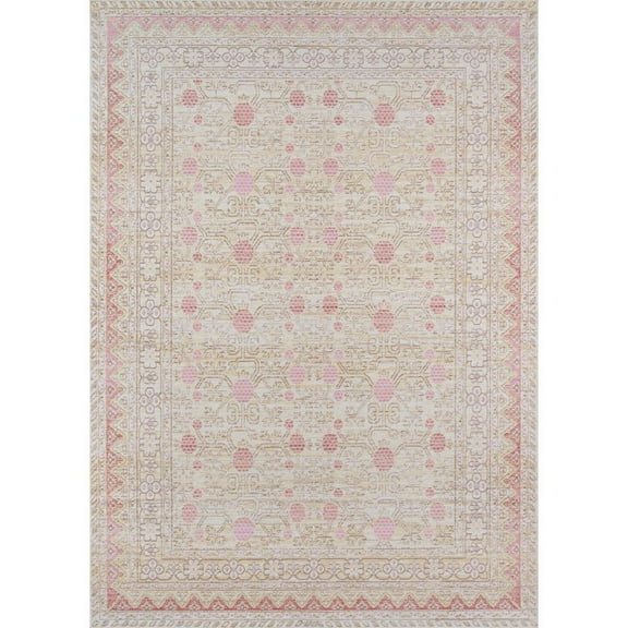 Momeni Isabella Polyester Machine Made Pink Area Rug 4' X 6'