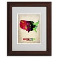 thumbnail image 4 of Trademark Fine Art "United States Watercolor Map" Matted Framed Art by Naxart, Wood Frame, 4 of 5