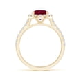thumbnail image 2 of ANGARA Natural Oval 2 ct Ruby Halo Ring with Diamond Accents in 14K Yellow Gold for Women (Size-9x7mm) | July Birthstone Jewelry for Her | Natural Ruby Rings, 2 of 13