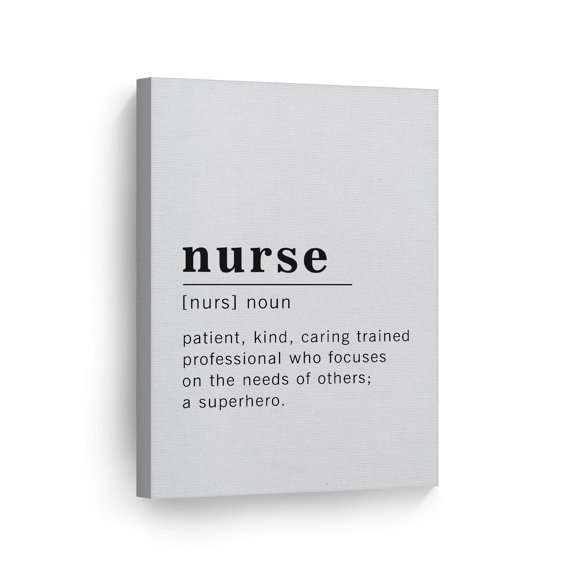 Smile Art Design Funny Noun Dictionary Definition of Nurse Canvas Print Inspirational Quote Sign Office Living Room Bedroom Bathroom Wall Decor Wall Art Home Decor Ready to Hang Made in USA 12x8