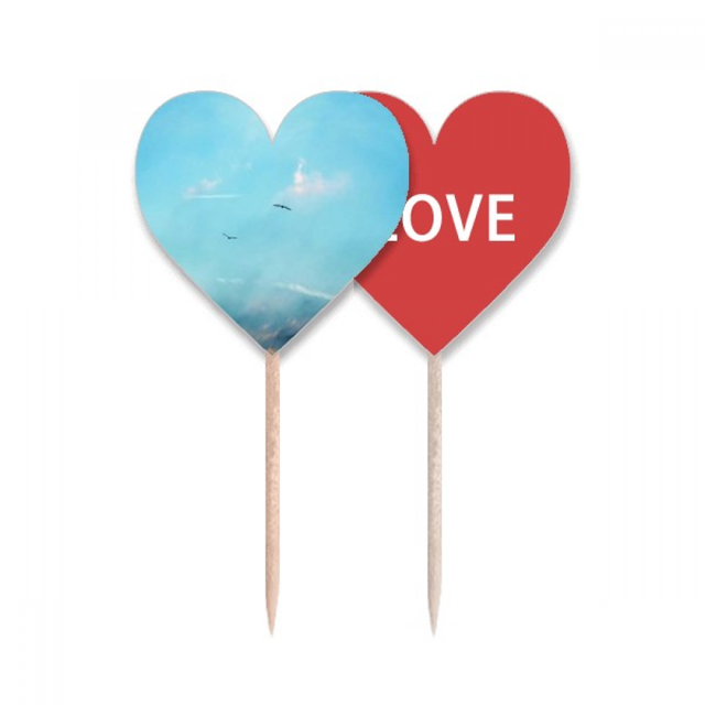 cielo luz ave Palillos de dientes bandera etiqueta de amor selección de pastelitos