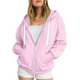 thumbnail image 5 of vigerakr Women's Full Zip Up Hoodie Long Sleeve Hooded Sweatshirts Pockets Jacket Coat for Women (Pink, S), 5 of 7