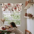 thumbnail image 6 of Easter Curtain Valances for Windows, Print Flowers Bohemian Style Rabbits Linen Texture Rod Pocket Valance Window Treatments Short Curtains for Kitchen Bathroom Living Room, 6 of 6