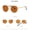 Gold framed deep tea pieces, variant on Mens Sunglasses UV400 Protection Full Frame Metal Lens