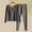 Gray, variant on Thermal Set for Women Plus Size Seamless Round Neck Solid Color High Elasticity Fall Winter Warm Thick Underwear Sets Beige L